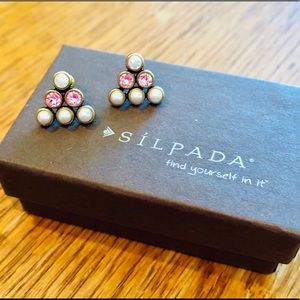 Silpada Pyramid Pearl Earrings